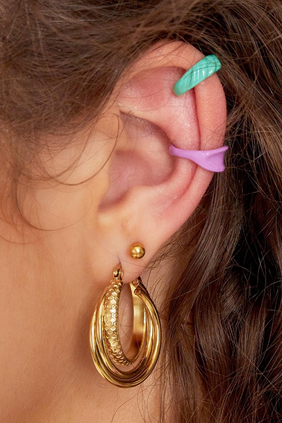 Boucle D'oreille Cerceau Moderne Argenté Acier inoxydable Image3